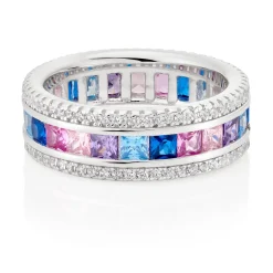 Beaverbrooks Silver Multi Coloured Cubic Zirconia Ring
