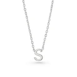 Beaverbrooks Silver Petite Initial S Necklace