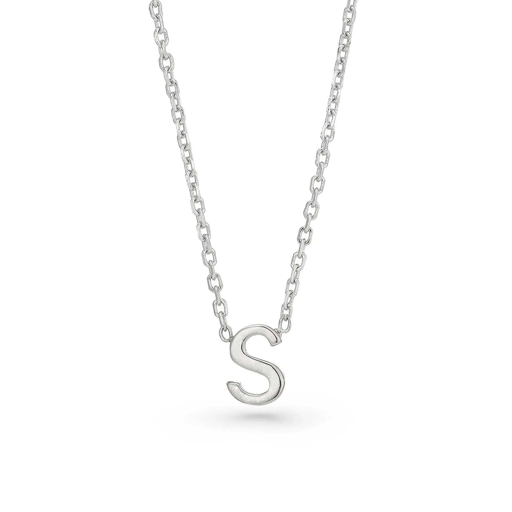 Beaverbrooks Silver Petite Initial S Necklace