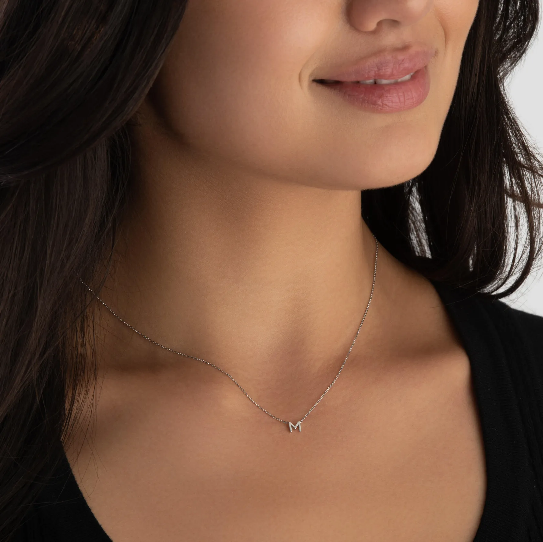 Beaverbrooks Silver Petite Initial M Necklace