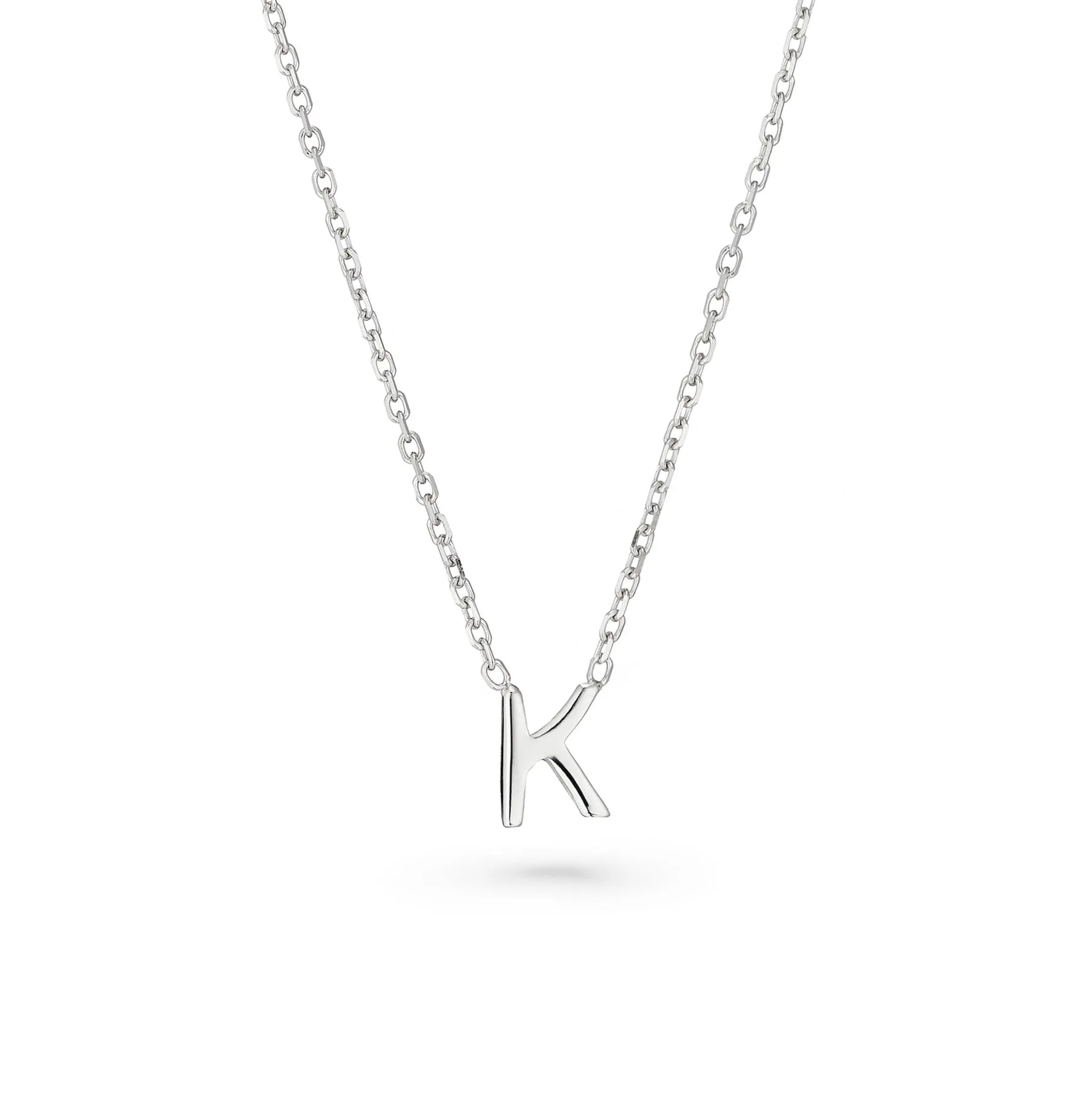 Beaverbrooks Silver Petite Initial K Necklace