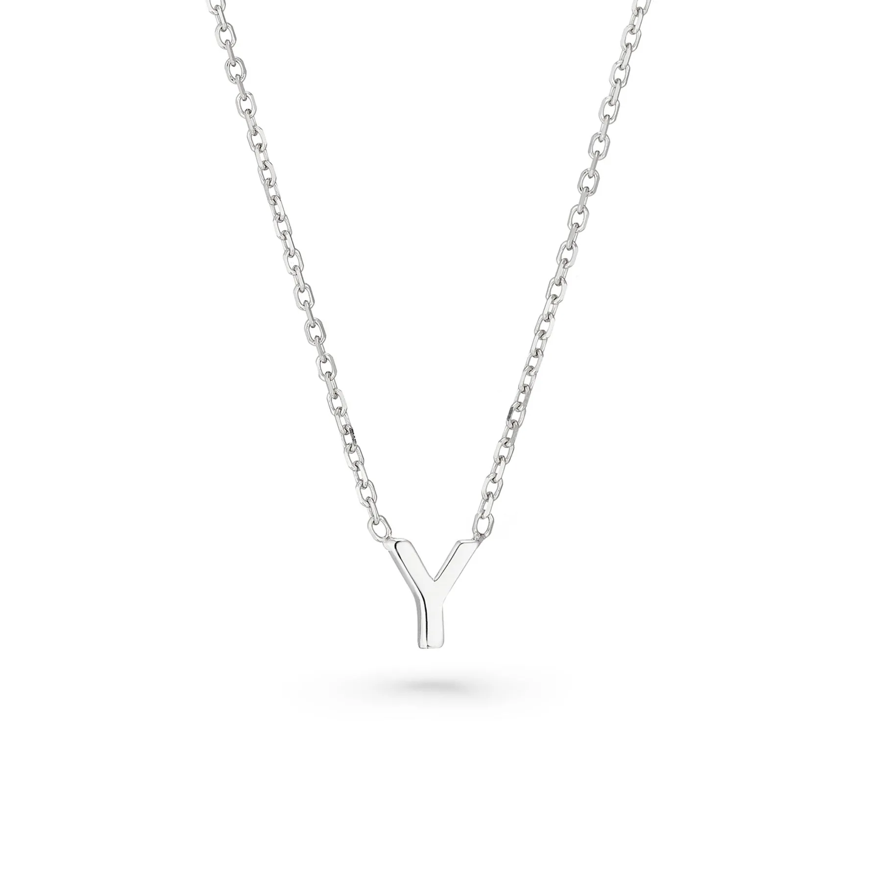 Beaverbrooks Silver Petite Initial Y Necklace