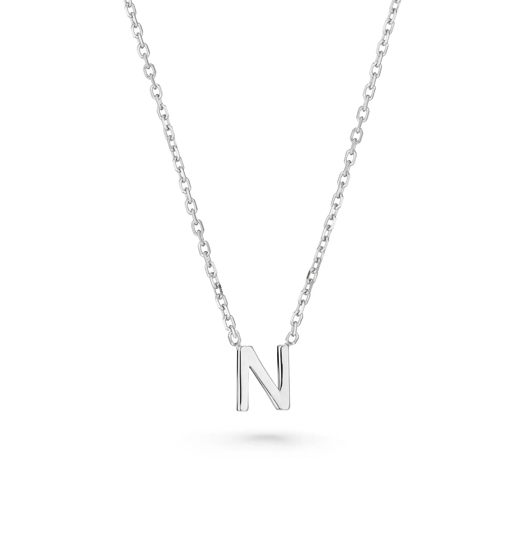 Beaverbrooks Silver Petite Initial N Necklace