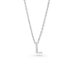 Beaverbrooks Silver Petite Initial L Necklace
