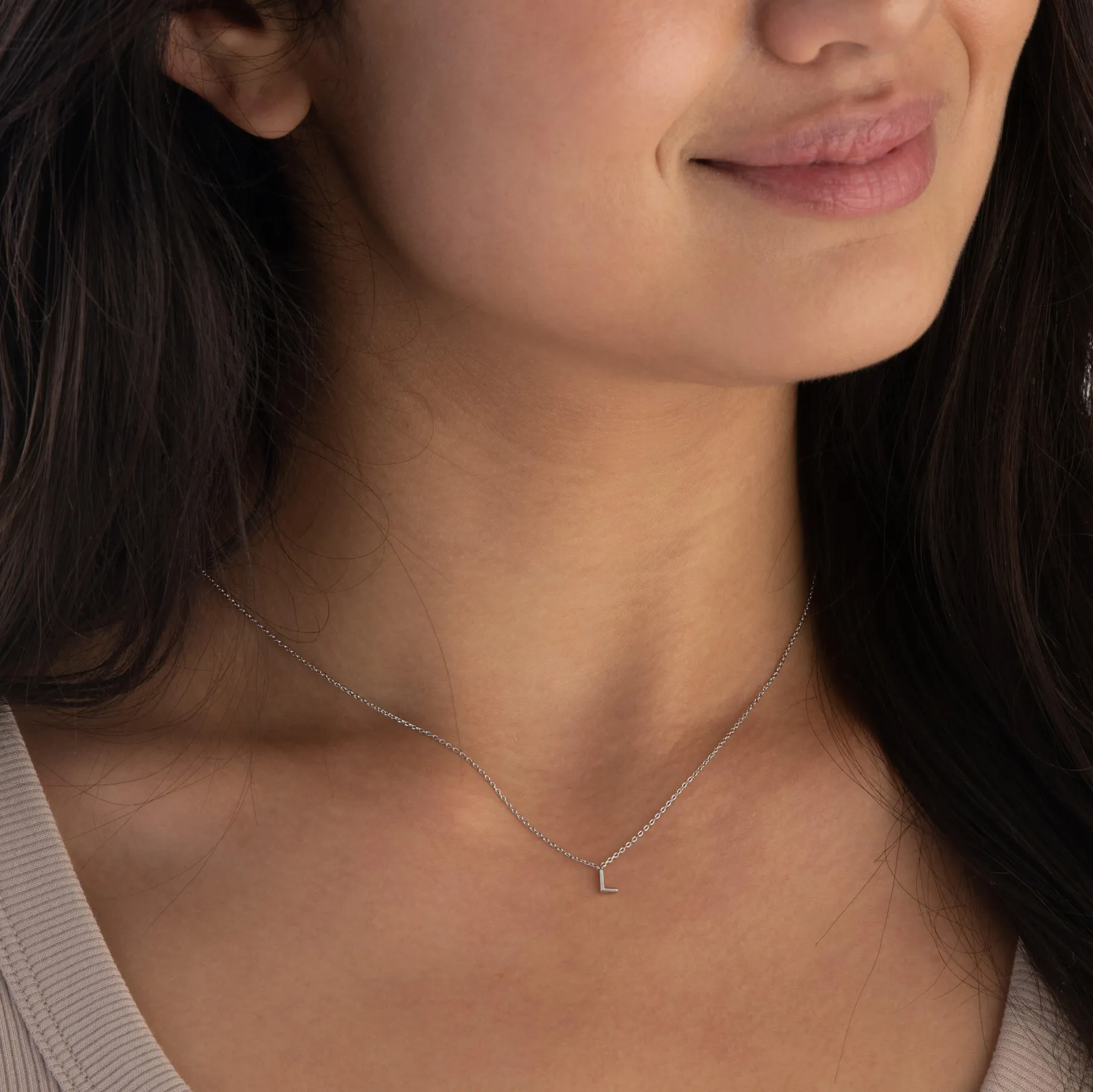 Beaverbrooks Silver Petite Initial L Necklace