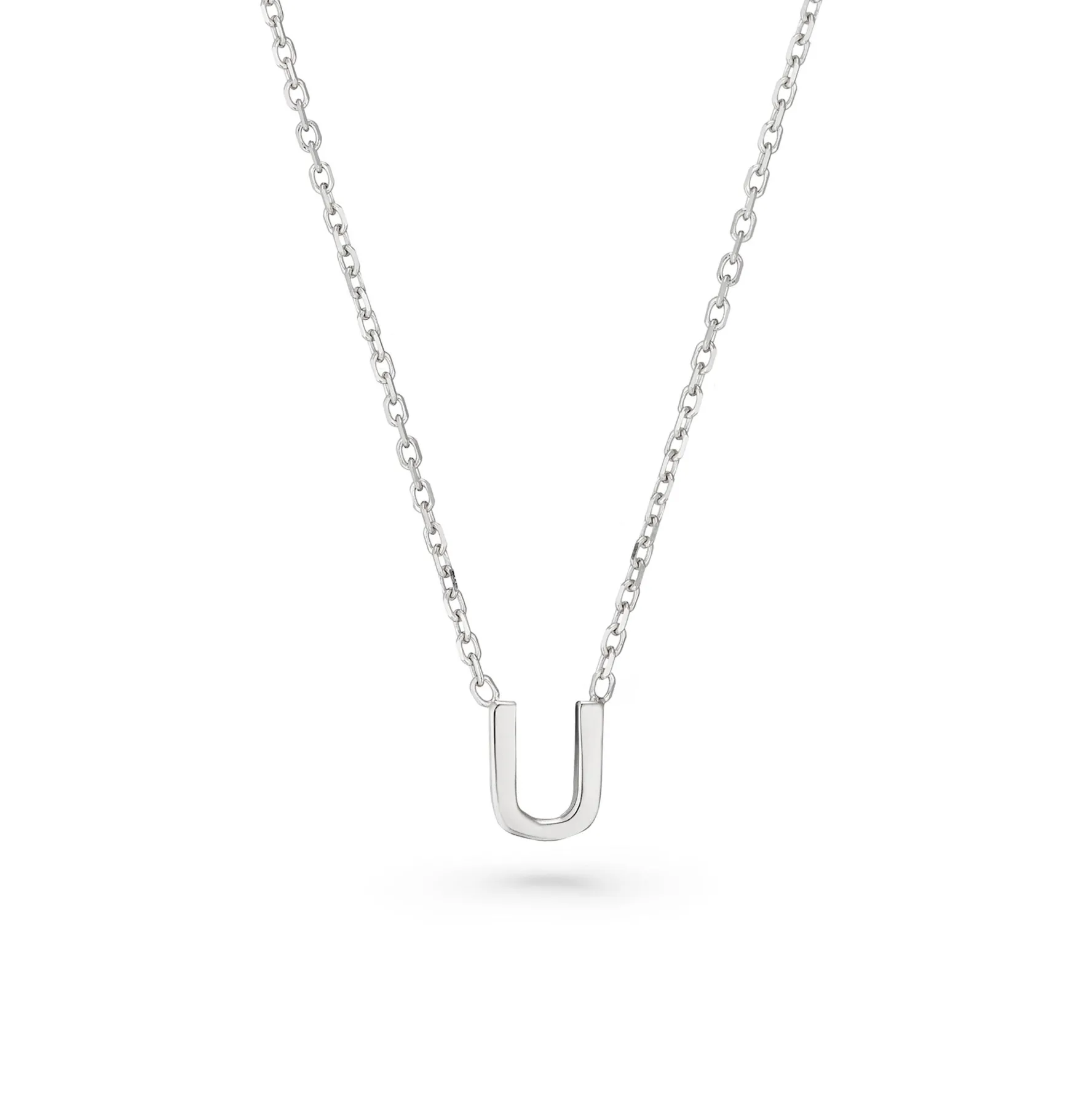 Beaverbrooks Silver Petite Initial U Necklace
