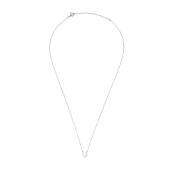 Beaverbrooks Silver Petite Initial U Necklace