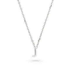 Beaverbrooks Silver Petite Initial J Necklace