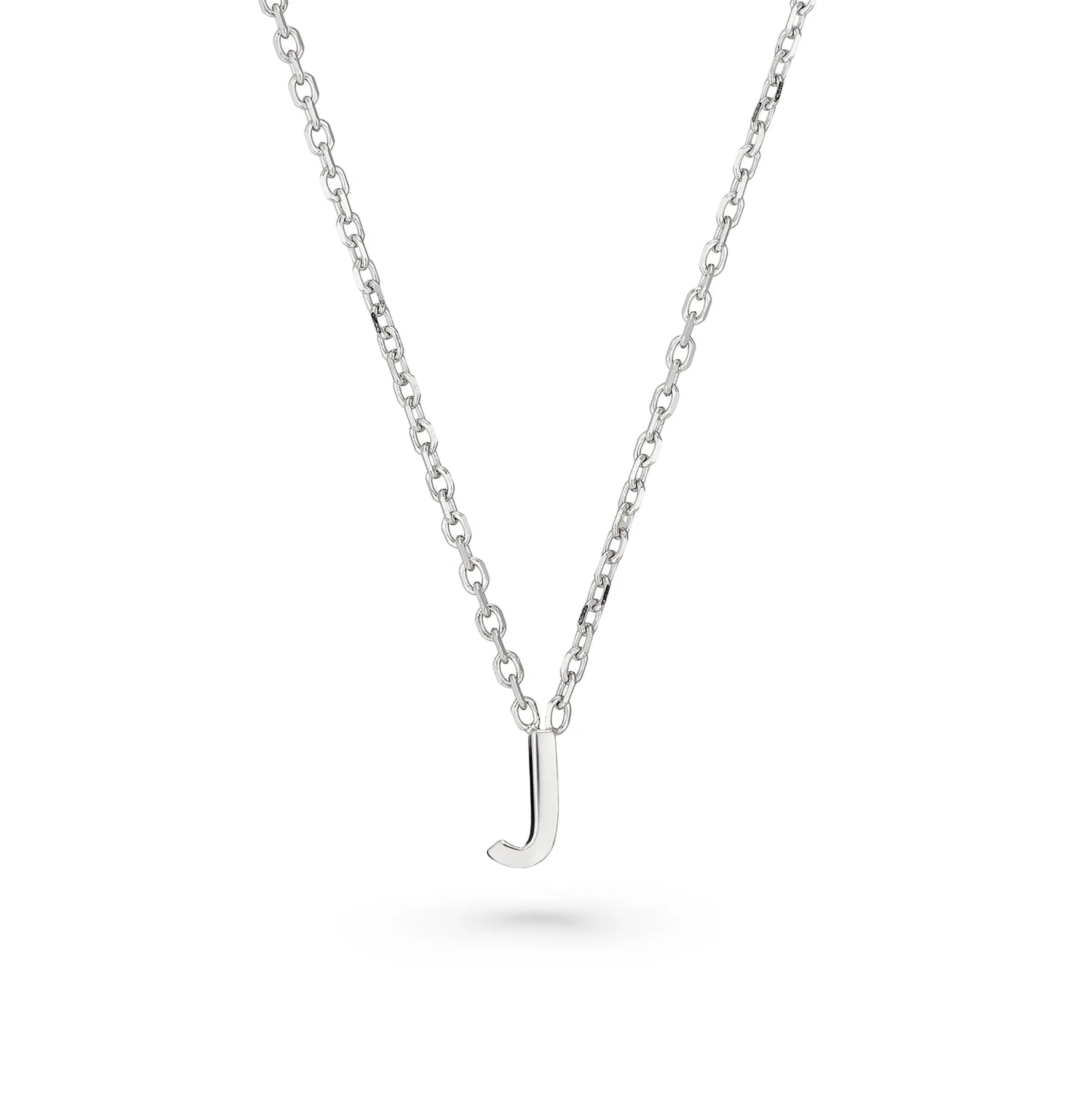 Beaverbrooks Silver Petite Initial J Necklace