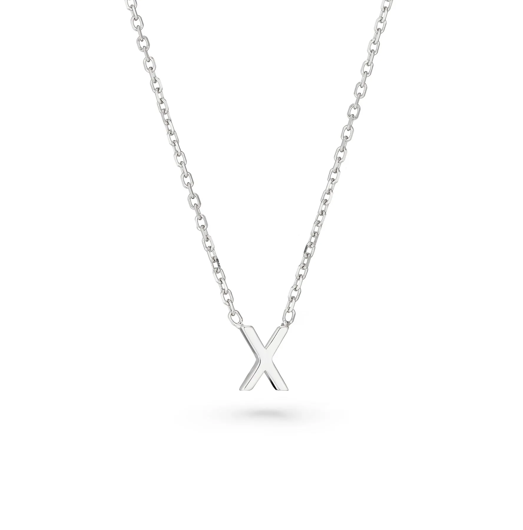 Beaverbrooks Silver Petite Initial X Necklace