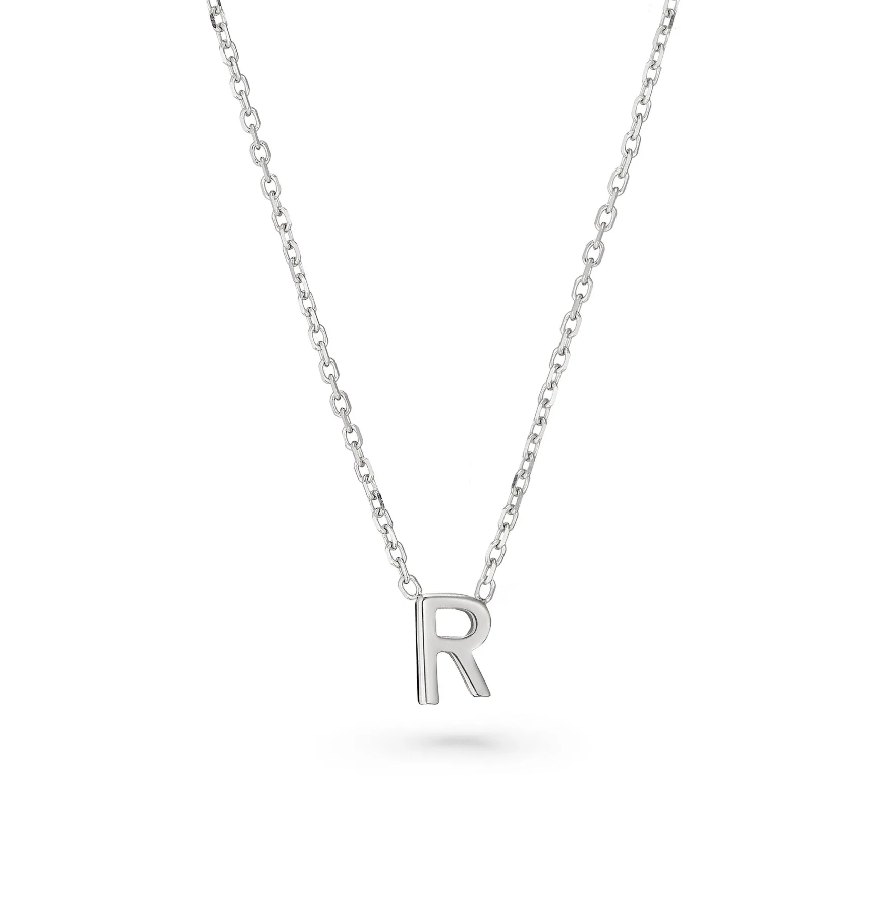 Beaverbrooks Silver Petite Initial R Necklace