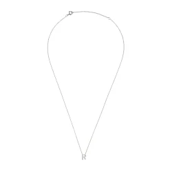 Beaverbrooks Silver Petite Initial R Necklace