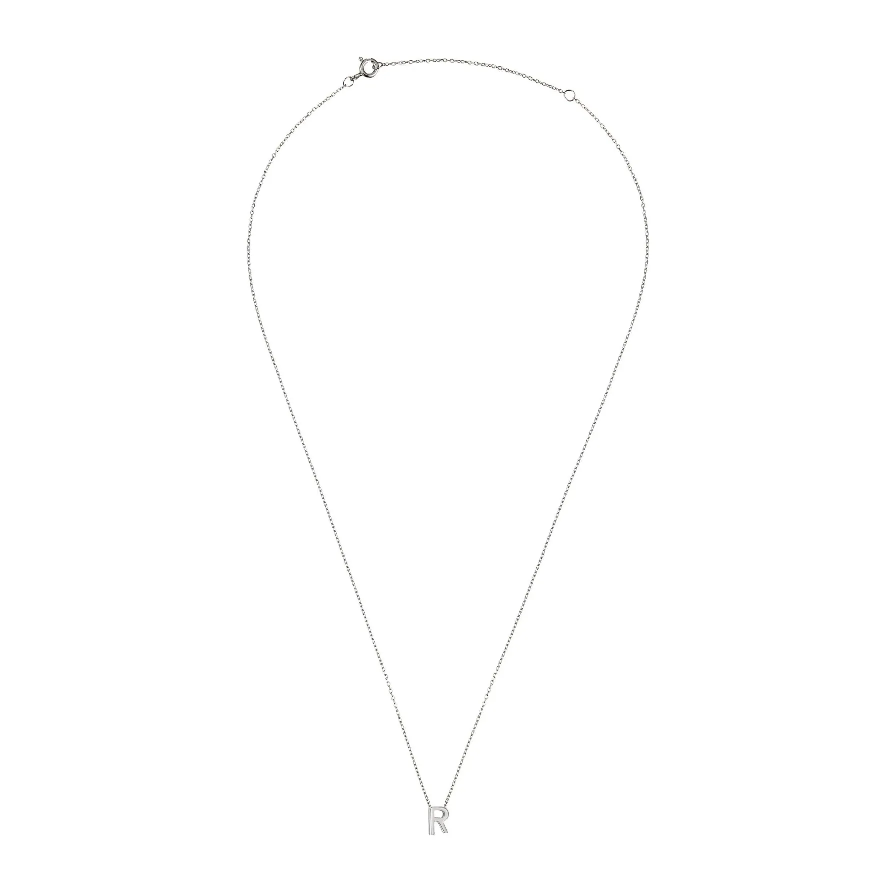 Beaverbrooks Silver Petite Initial R Necklace