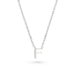 Beaverbrooks Silver Petite Initial F Necklace