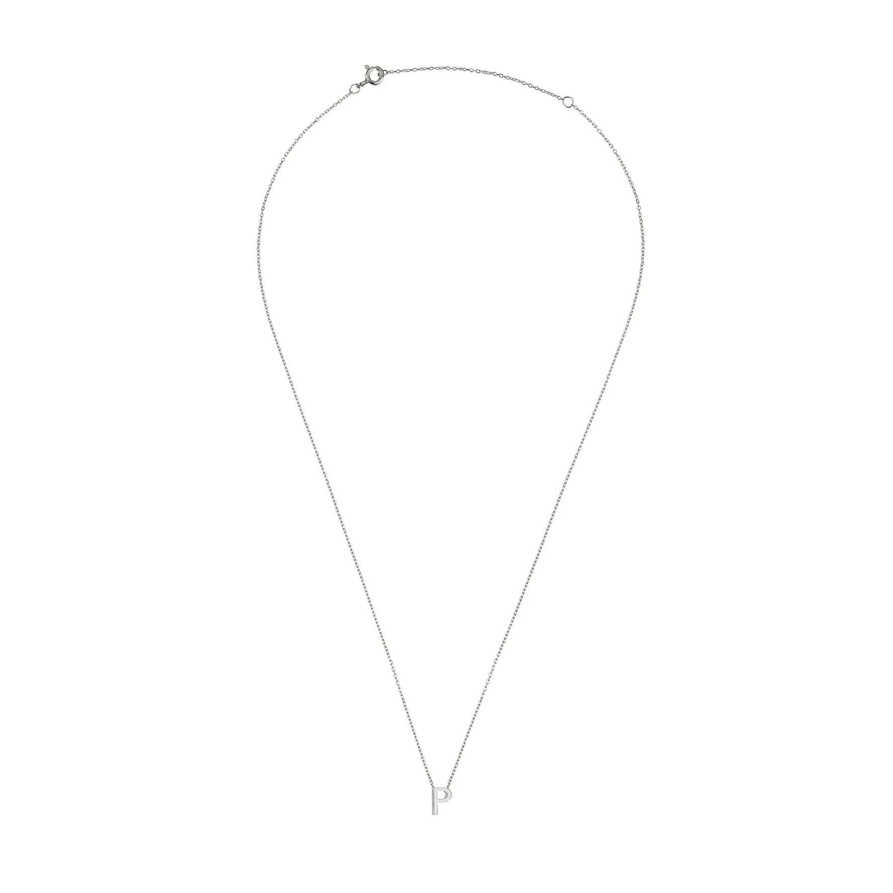 Beaverbrooks Silver Petite Initial P Necklace