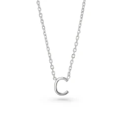 Beaverbrooks Silver Petite Initial C Necklace