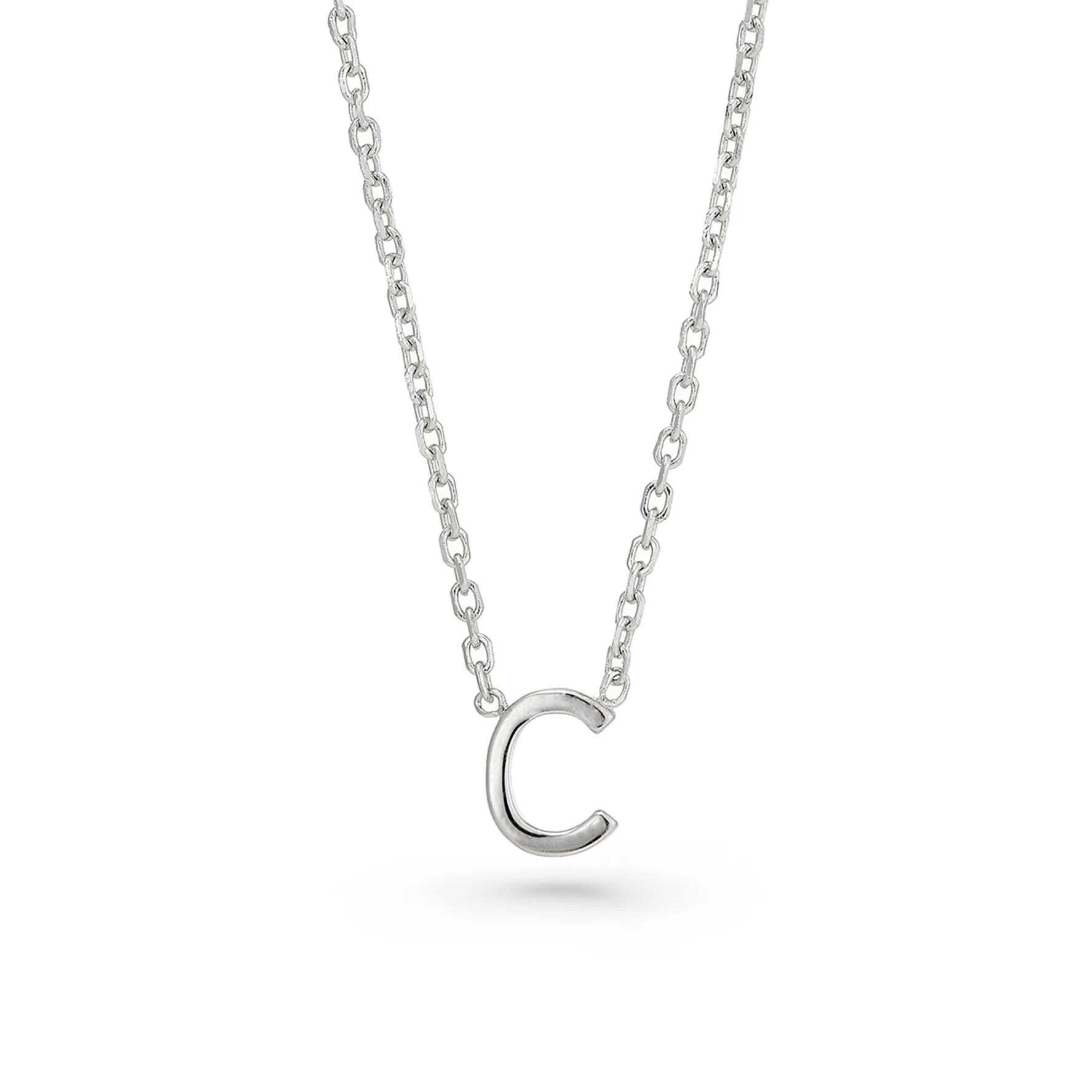 Beaverbrooks Silver Petite Initial C Necklace