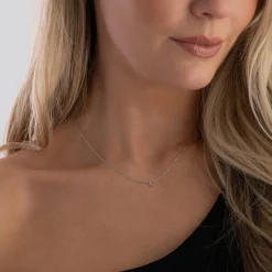 Beaverbrooks Silver Petite Initial C Necklace