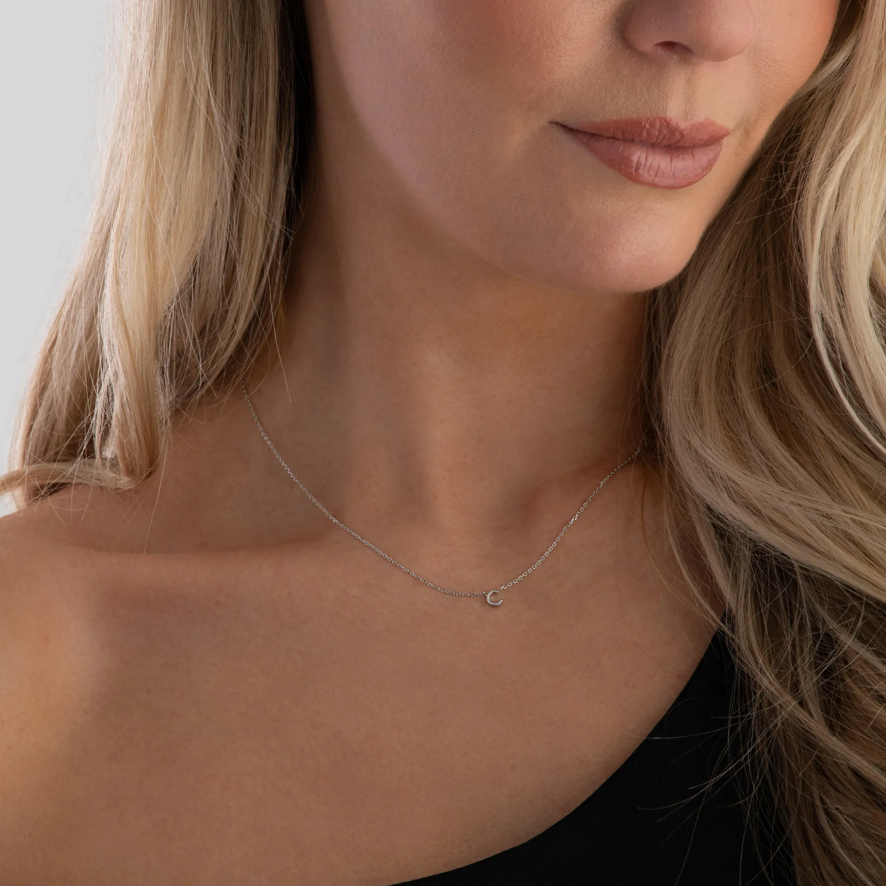 Beaverbrooks Silver Petite Initial C Necklace