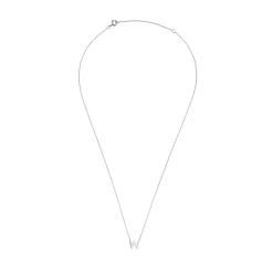 Beaverbrooks Silver Petite Initial W Necklace