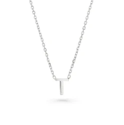 Beaverbrooks Silver Petite Initial T Necklace