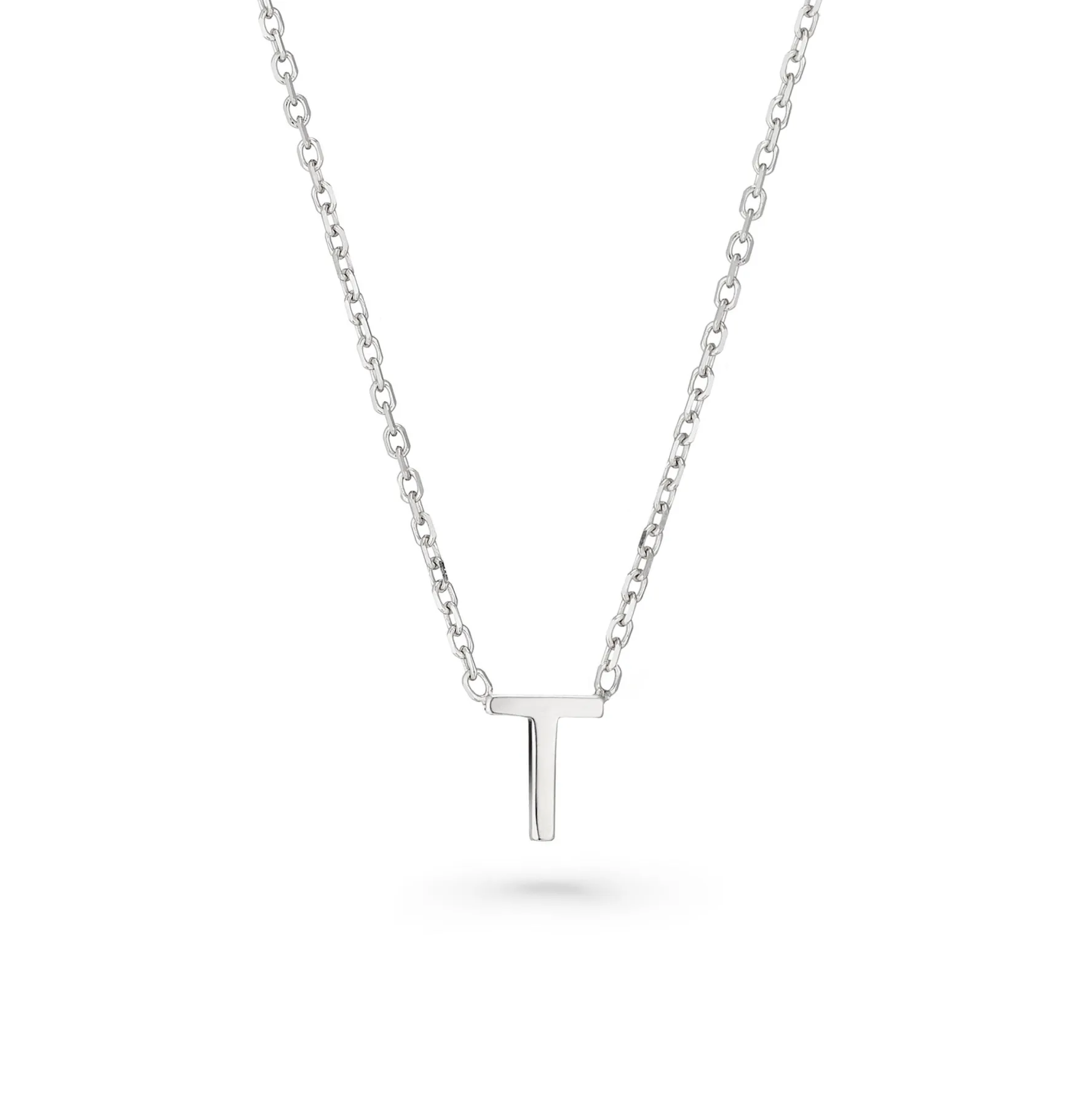 Beaverbrooks Silver Petite Initial T Necklace