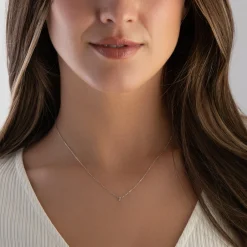 Beaverbrooks Silver Petite Initial T Necklace