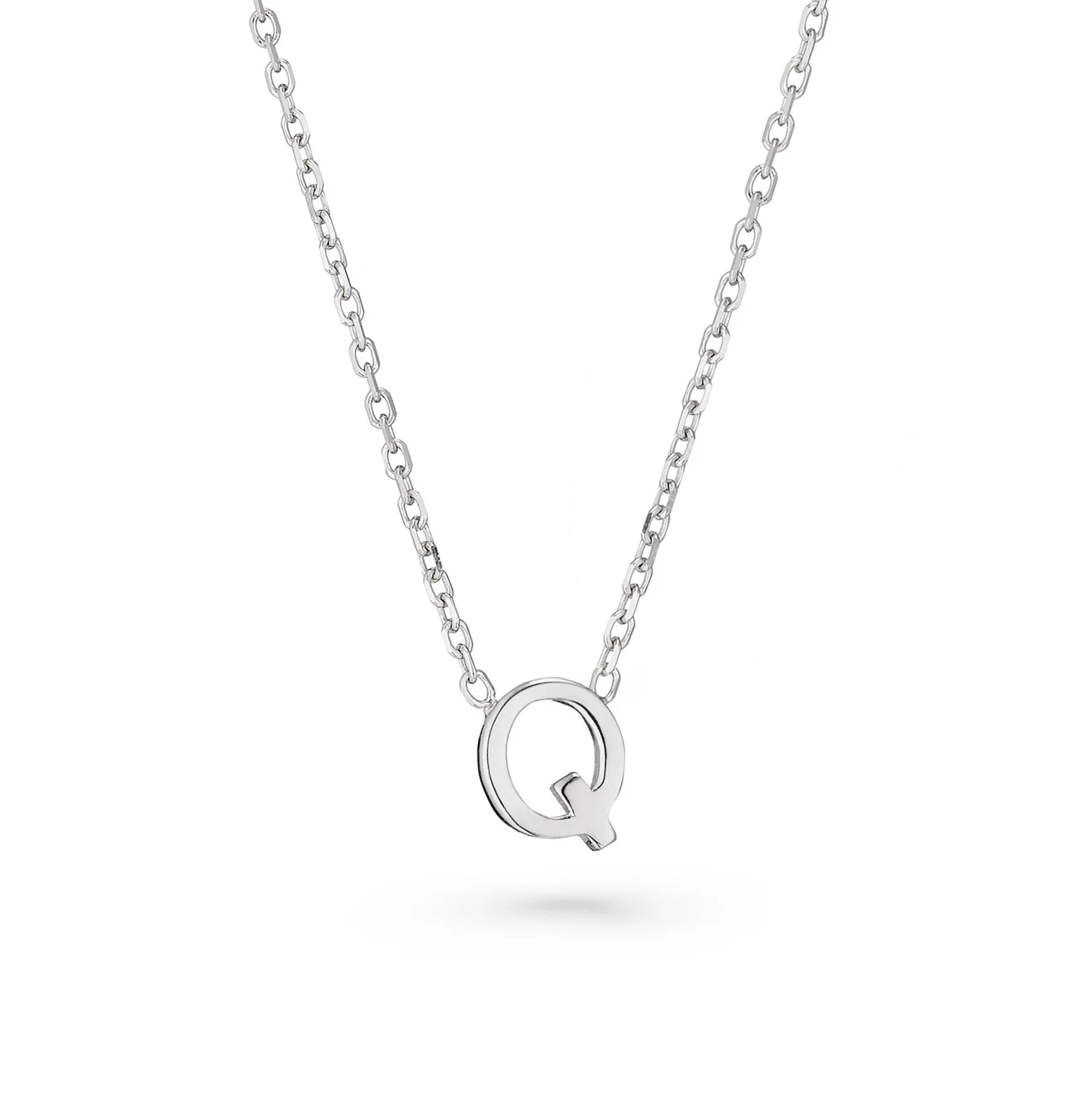 Beaverbrooks Silver Petite Initial Q Necklace