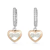Beaverbrooks Silver Rose Gold Plated Cubic Zirconia Heart Huggie Hoop Earrings
