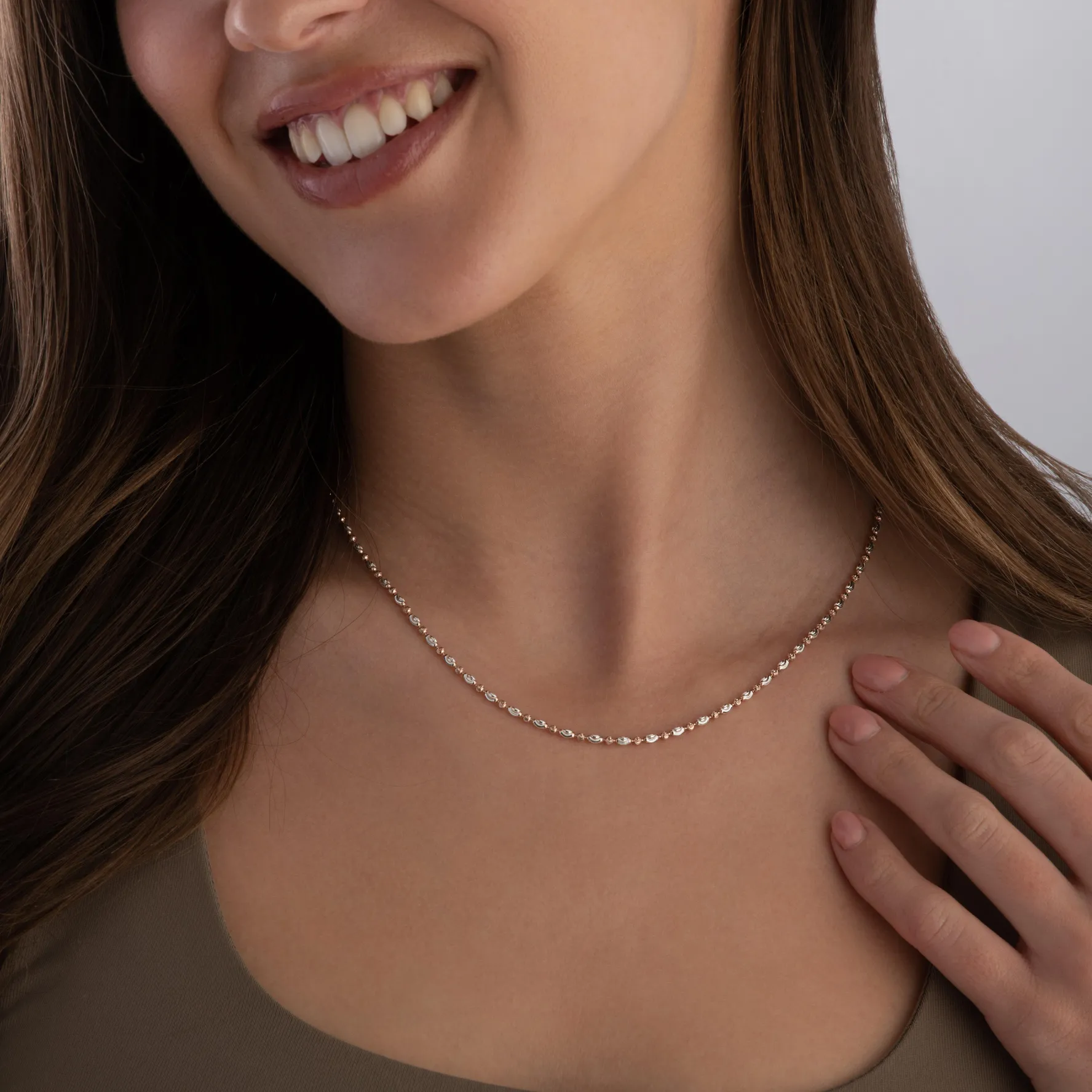 Beaverbrooks Silver Rose Gold Plated Necklace
