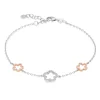 Beaverbrooks Silver Rose Gold Cubic Zirconia Bracelet