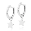 Beaverbrooks Silver Star Huggie Hoop Earrings