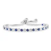 Beaverbrooks Silver Synthetic Sapphire and Cubic Zirconia Slider Bracelet