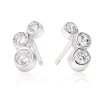 Beaverbrooks Silver Triple Cubic Zirconia Rubover Earrings