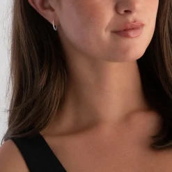 Beaverbrooks Silver Twist Huggie Hoop Earrings