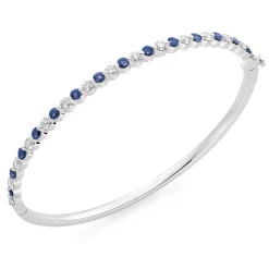 Beaverbrooks Starlit 18ct White Gold Sapphire Diamond Bangle
