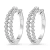 Beaverbrooks Starlit 18ct White Gold Diamond Hoop Earrings