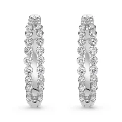 Beaverbrooks Starlit 18ct White Gold Diamond Hoop Earrings