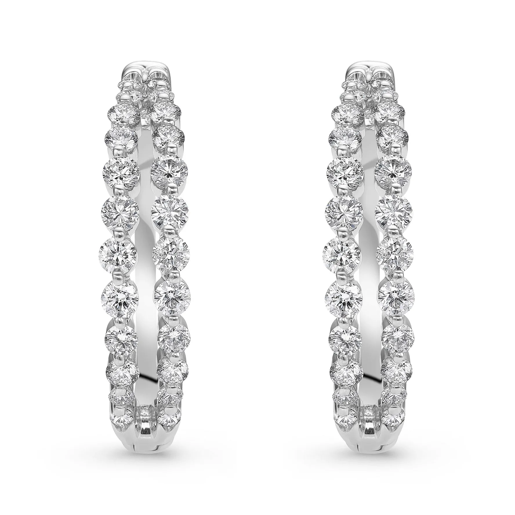 Beaverbrooks Starlit 18ct White Gold Diamond Hoop Earrings
