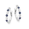 Beaverbrooks Starlit 18ct White Gold Diamond Sapphire Hoop Earrings