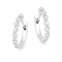 Beaverbrooks Starlit 18ct White Gold Diamond Hoop Earrings