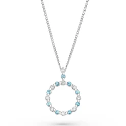 Beaverbrooks Starlit 9ct White Gold Diamond Aquamarine Pendant