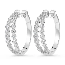 Beaverbrooks Starlit 18ct White Gold Diamond Hoop Earrings