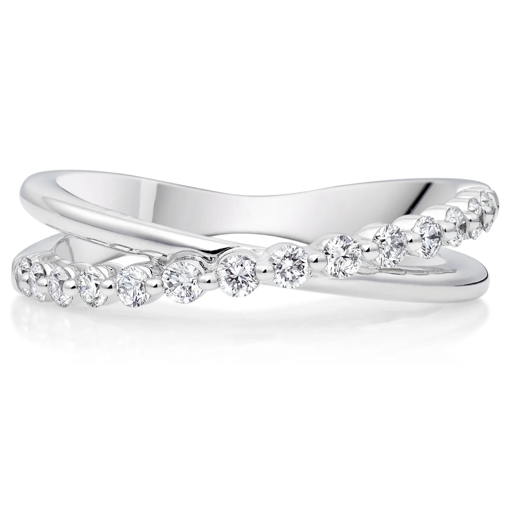 Beaverbrooks Starlit Platinum Diamond Half Eternity Ring