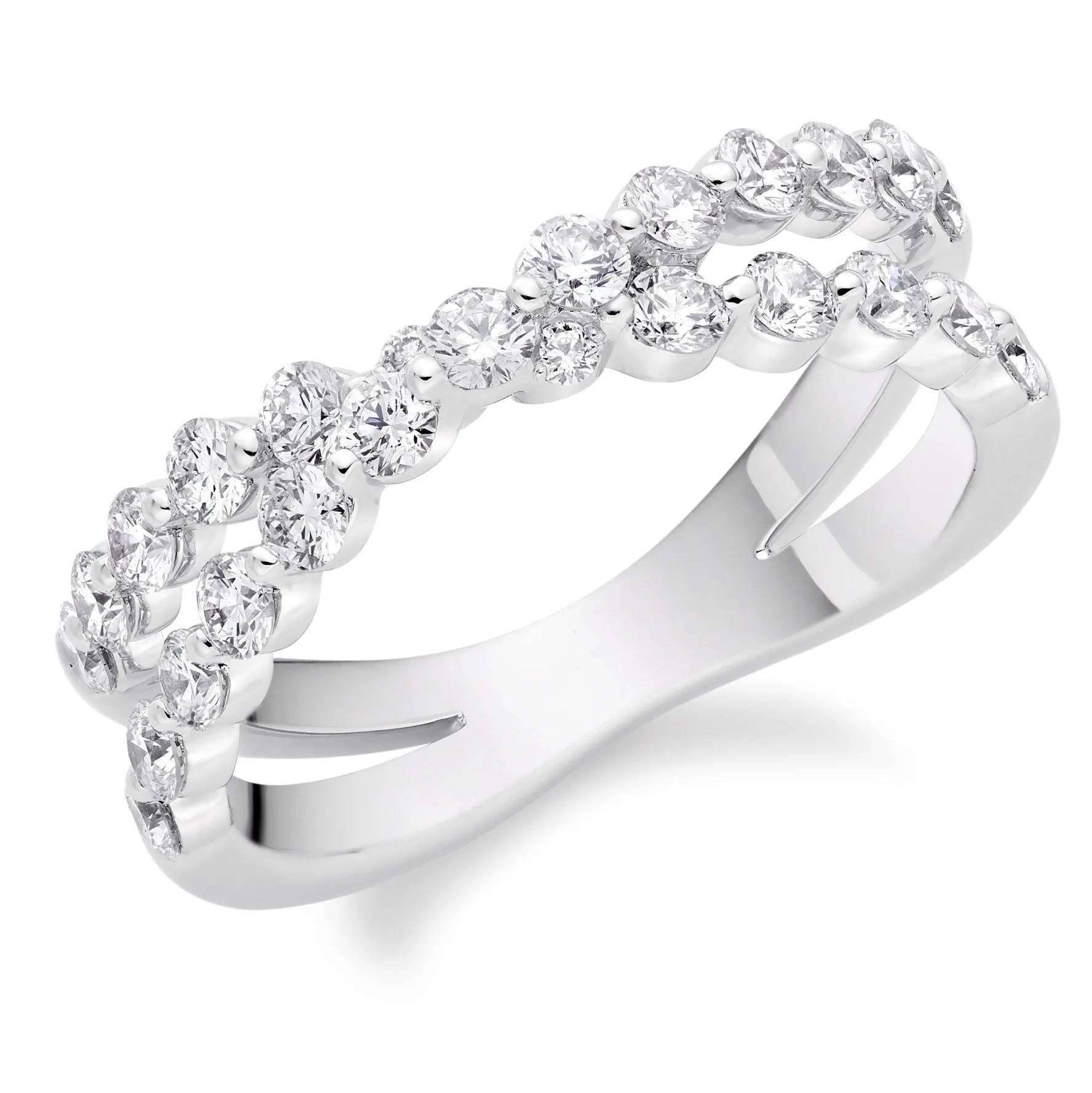 Beaverbrooks Starlit Platinum Diamond Half Eternity Ring
