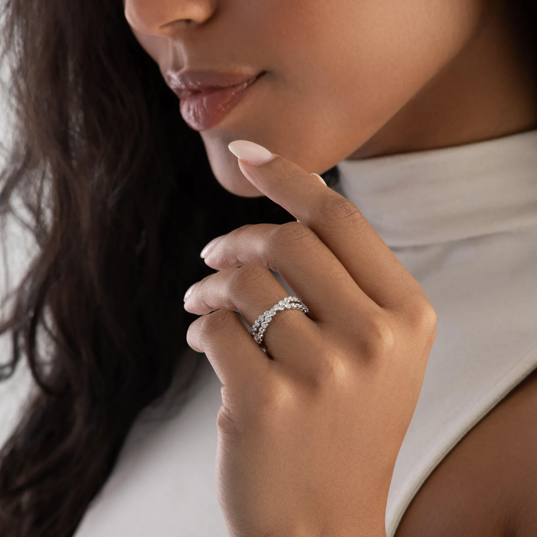 Beaverbrooks Starlit Platinum Diamond Half Eternity Ring