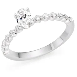 Beaverbrooks Starlit Platinum Diamond Oval Shaped Solitaire Ring