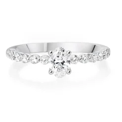 Beaverbrooks Starlit Platinum Diamond Oval Shaped Solitaire Ring