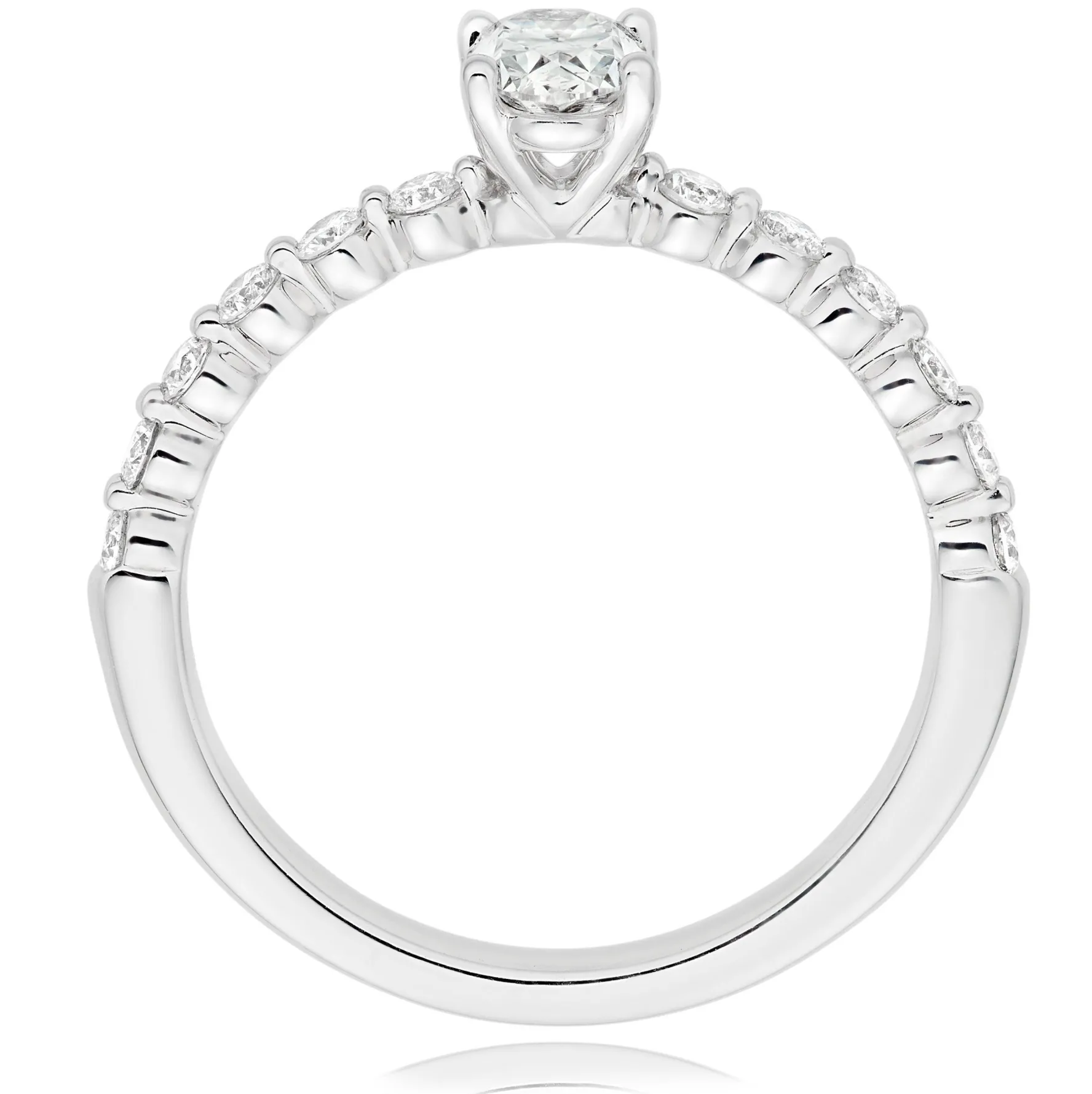 Beaverbrooks Starlit Platinum Diamond Oval Shaped Solitaire Ring