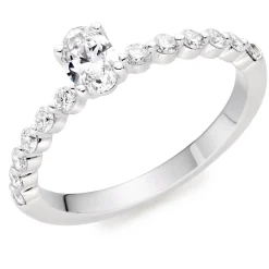 Beaverbrooks Starlit Platinum Diamond Oval Shaped Solitaire Ring